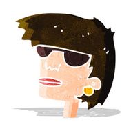cartoon female face with glasses N3