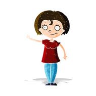 cartoon happy woman pointing N14