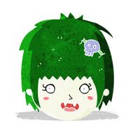 cartoon happy vampire girl face N3