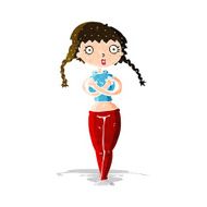 cartoon offended woman covering herself N3