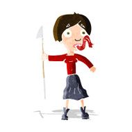 cartoon woman with spear sticking out tongue N3