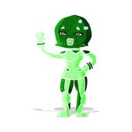 cartoon female astronaut N10