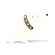 cartoon happy dog in big collar N3
