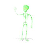 cartoon waving skeleton N3