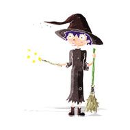 Cartoon Witch Casting Spell N9