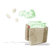 cartoon wallet spilling money N5