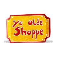 cartoon old fake shop sign N3