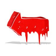cartoon bloody pointing arrow