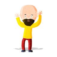 cartoon bearded man panicking N3