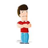cartoon annoyed man with folded arms N5