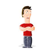 cartoon annoyed man with folded arms N6