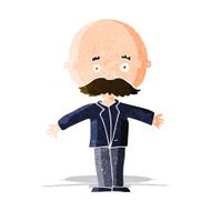 cartoon bald man with open arms N3