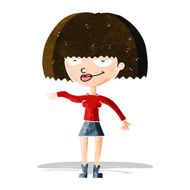 cartoon smug woman making dismissive gesture N3