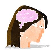cartoon female head with brain symbol N5