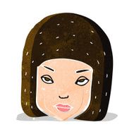 cartoon annoyed female face N3