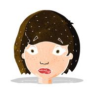 cartoon worried female face N2