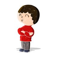 cartoon boy with folded arms N6