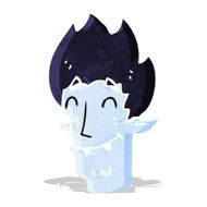 cartoon happy vampire head N3