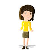 cartoon woman shrugging shoulders N108