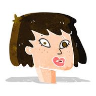 cartoon pretty female face N21