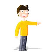 cartoon man pointing and laughing N14