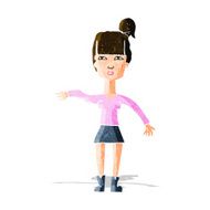cartoon woman making dismissive gesture N5