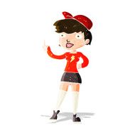 cartoon skater girl giving thumbs up symbol N3