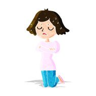 cartoon annoyed woman N53