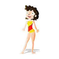 cartoon woman in swimming costume N4