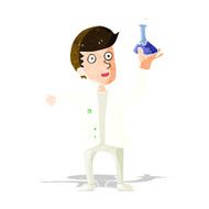 cartoon happy scientist N3