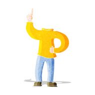 cartoon headless body with raised hand N3
