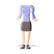 cartoon female body with shrugging shoulders (mix and match cart N3