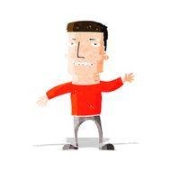 cartoon waving stressed man N3