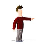 cartoon happy pointing man N6