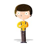 cartoon staring boy with folded arms N3