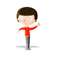 cartoon waving boy N6