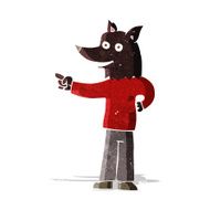cartoon wolf man pointing N4