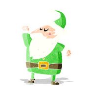 cartoon santa claus punching air N5