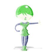 cartoon vampire girl giving thumbs up symbol N3