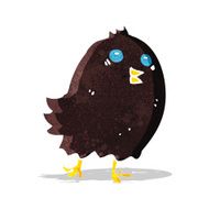 cartoon spooky black bird