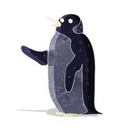 cartoon penguin waving N2