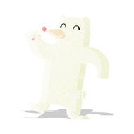 cartoon waving polar bear N6