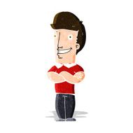 cartoon man with folded arms grinning N3