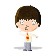 cartoon school boy answering question N12