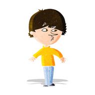 cartoon suspicious man looking over shoulder N3