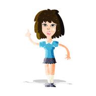 cartoon tough woman with idea N3