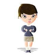 cartoon woman gesturing at self N7