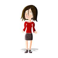 cartoon woman shrugging shoulders N111