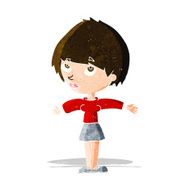 cartoon woman with open arms N20