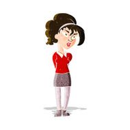 cartoon pretty girl tilting head N3
